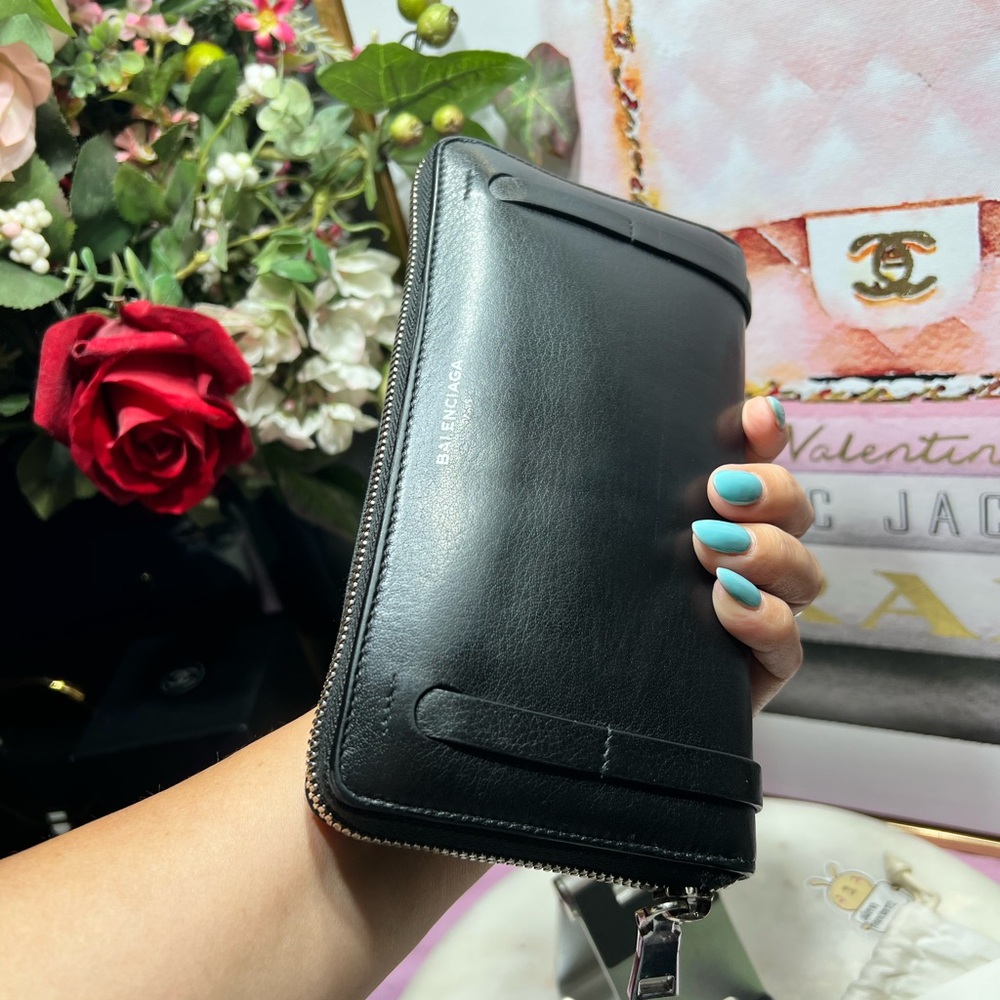 Balenciaga continental Black Leather Wallet EUC - Picture 8 of 17